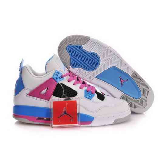 Air Jordan 4 IV Shoes 2013 Womens White Blue Pink